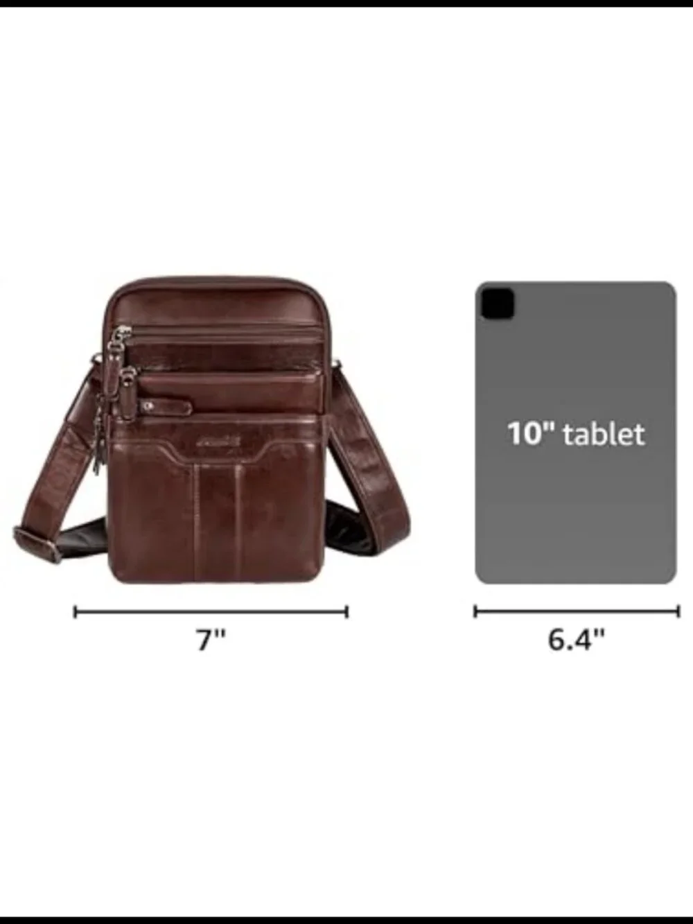Leather Messenger Bag for Men, Small Sling Shoulder Bag, Crossbody Man Purse